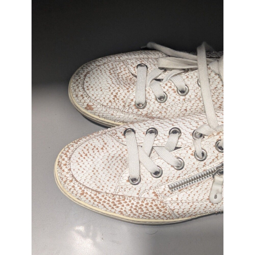 Paul Green Shoes Womens 38 Echi Leder Casual Sneakers White Leather Lace Up Zip‎